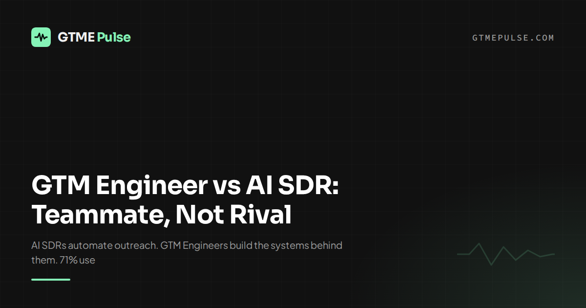 GTM Engineer vs AI SDR: Teammate, Not Rival - GTME Pulse