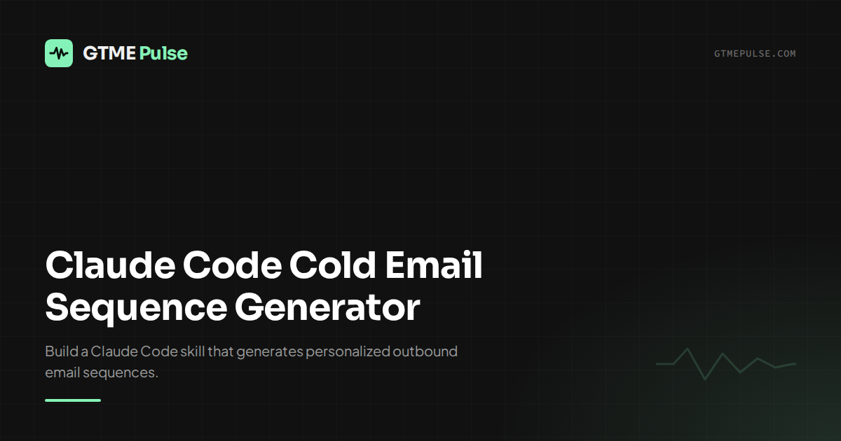 Claude Code Cold Email Sequence Generator - GTME Pulse