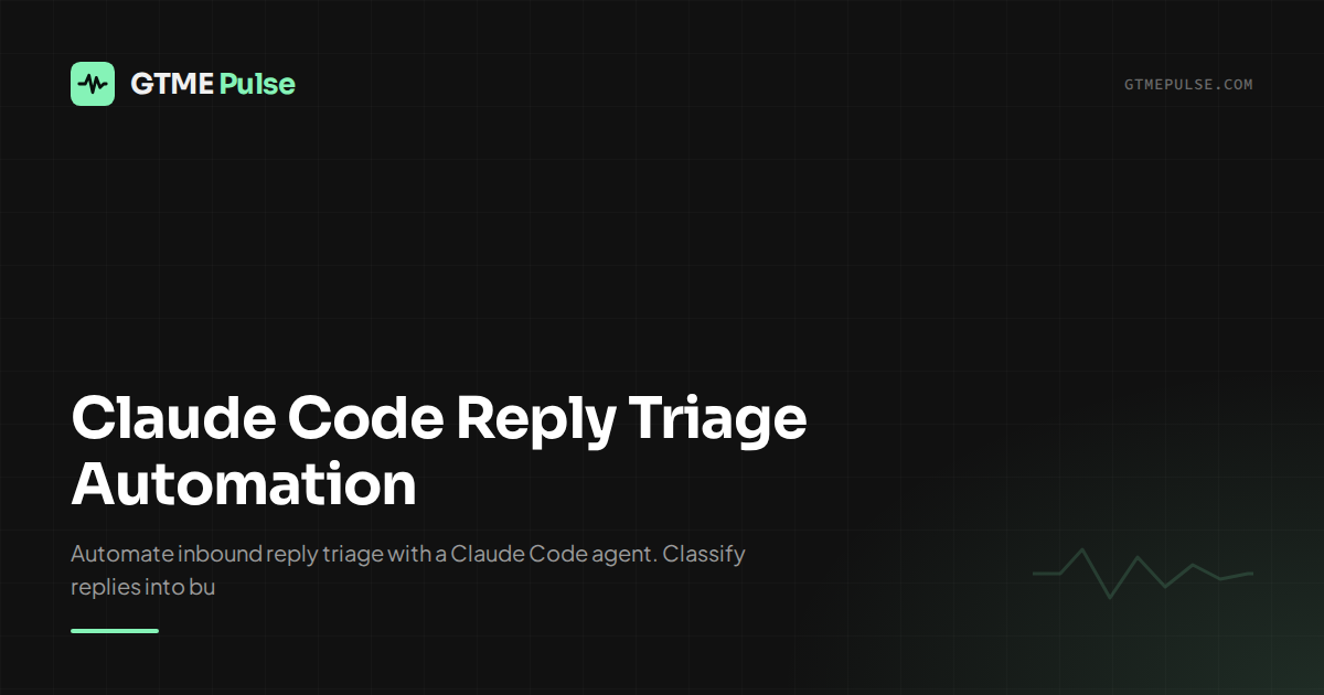 Code Triage Animation Claude Code Reply Triage Automation - GTME Pulse