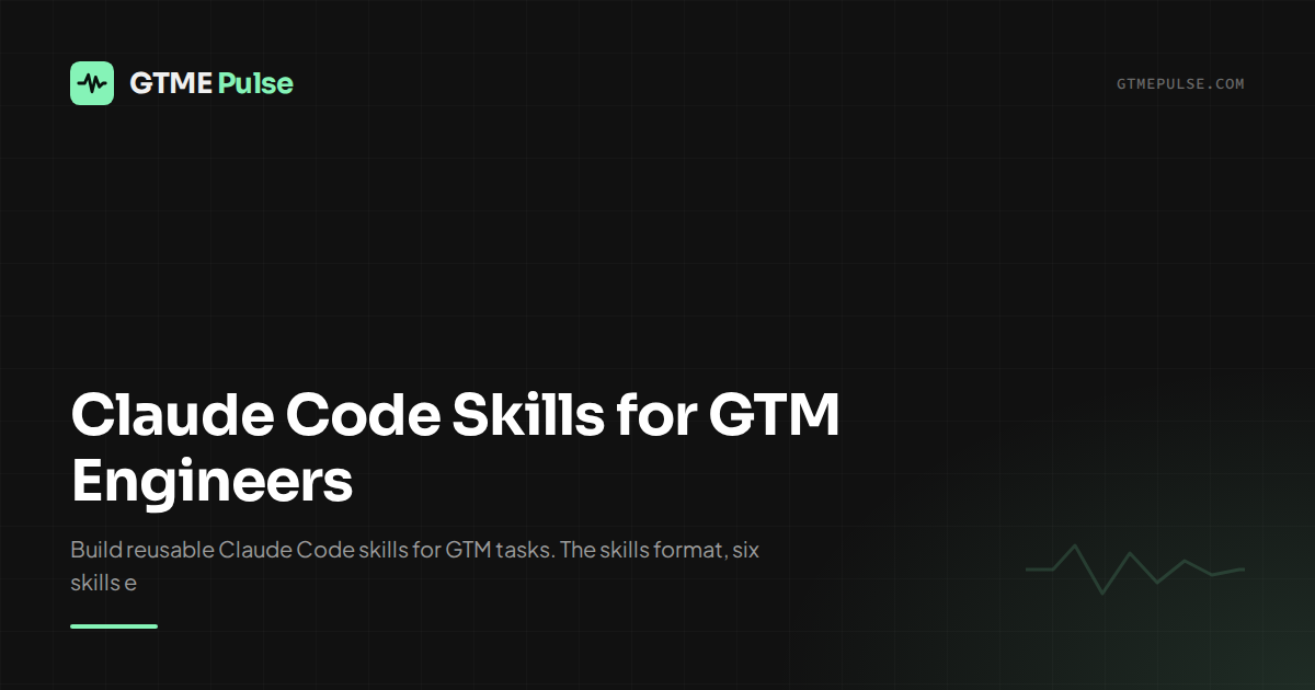 Claude Code Skills for GTM Engineers - GTME Pulse