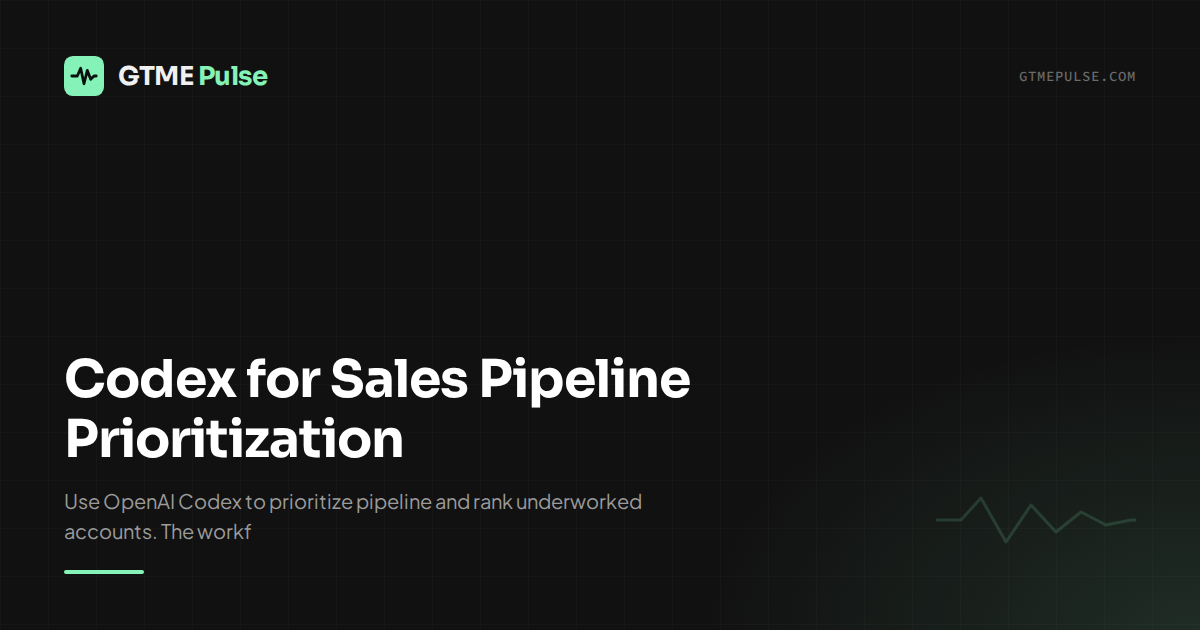 Codex for Sales Pipeline Prioritization - GTME Pulse
