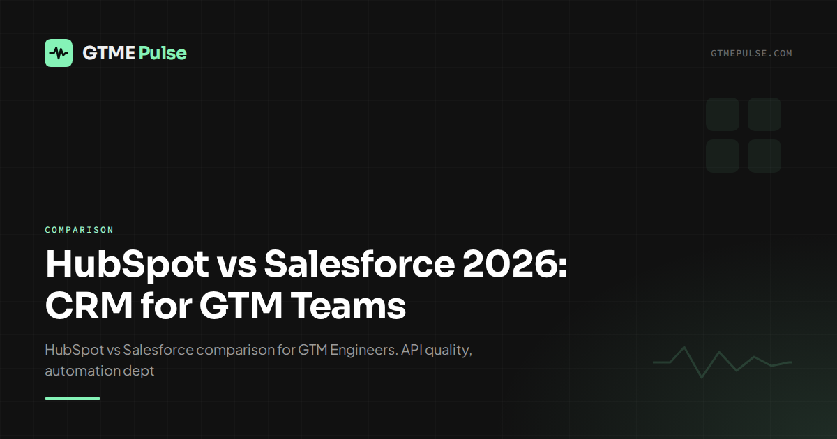 HubSpot vs Salesforce 2026: CRM for GTM Teams - GTME Pulse
